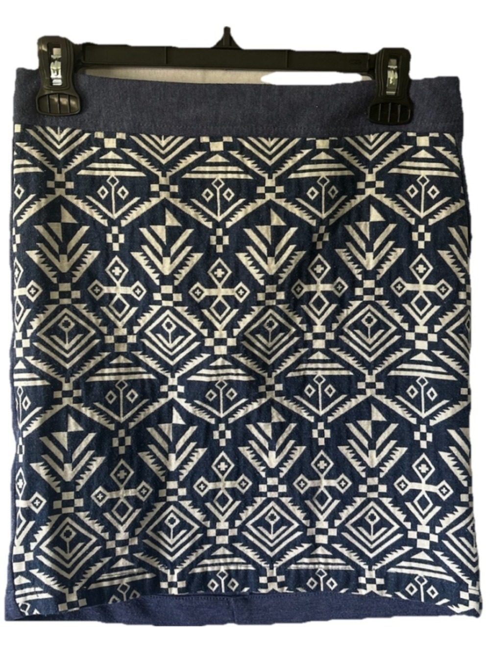 Pixley Stitch Fix Geometric Pencil Skirt Blue Cream Aztec Mini Knit Womens XS